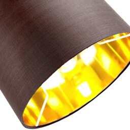 "Rackhams Contemporary Brown Cotton 12"" Table/Pendant Lamp Shade with Shiny Copper Inner" - thumbnail 3