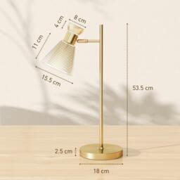Rackhams Table Lamp with Adjustable Head, Modern Bedside Lamp, Gold Tone - Bulb not included - Metal, glass - Table lamp - thumbnail 5