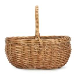 Rackhams Small Deluxe Double Steamed Wicker Shopping Basket - Brown - thumbnail 2