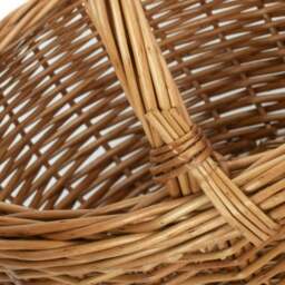 Rackhams Small Deluxe Double Steamed Wicker Shopping Basket - Brown - thumbnail 4