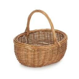 Rackhams Small Deluxe Double Steamed Wicker Shopping Basket - Brown - thumbnail 3