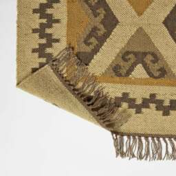 Rackhams Ravar Brown & Gold Kilim Wool Rug - 120 x 170 cm - thumbnail 6