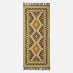 Rackhams Ravar Brown & Gold Kilim Wool Rug - 120 x 170 cm - thumbnail 3