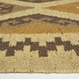 Rackhams Ravar Brown & Gold Kilim Wool Rug - 120 x 170 cm - thumbnail 5
