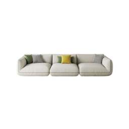 Rackhams TOFU Agnes Three Seater Sofa, Modular Sofa, Suede - Off-White - Three Seater 365cm - thumbnail 2