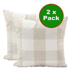 Rackhams checked cushions fluffy pillow cases 2 pack 18 inch cushion pillows covers 45x45 cushion covers - Black - thumbnail 3