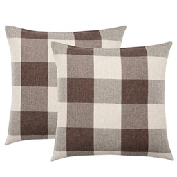 Rackhams checked cushions fluffy pillow cases 2 pack 18 inch cushion pillows covers 45x45 cushion covers - Black - thumbnail 6