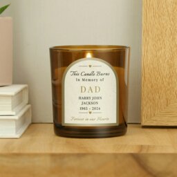 Rackhams Personalised In Loving Memory Amber Glass Candle - thumbnail 2