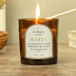Rackhams Personalised In Loving Memory Amber Glass Candle - thumbnail 4