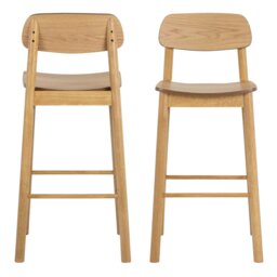 Rackhams Barlow Oak Bar Stool Set of 2 - 1 - thumbnail 2
