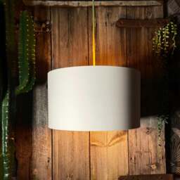 "Rackhams Crisp White Cotton Lampshade With Copper Foil Lining - 70cm Diameter x 30cm Height / (27"" x 12"")" - thumbnail 2