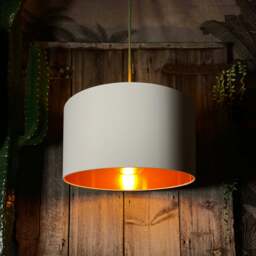 "Rackhams Crisp White Cotton Lampshade With Copper Foil Lining - 70cm Diameter x 30cm Height / (27"" x 12"")" - thumbnail 3