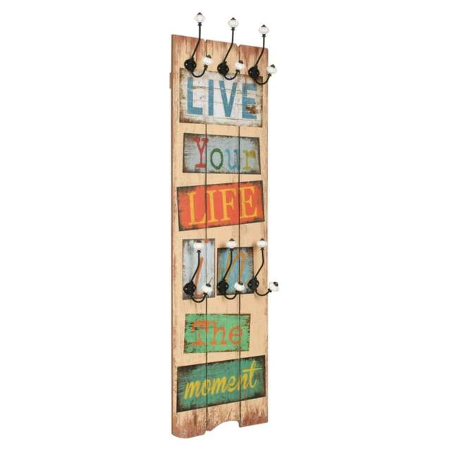 Rackhams Wall-mounted Coat Rack with 6 Hooks 120x40 cm LIVE LIFE