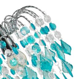 Rackhams Teal Acrylic Easy Fit Pendant Light Shade with Chrome Metal Frame - thumbnail 2