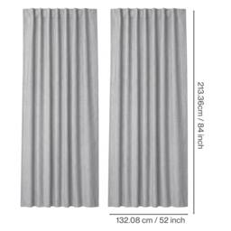 Rackhams 100% Blackout Curtains Thermal Linen Look Pair Ready Made 52x84 in Grey - thumbnail 3