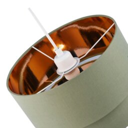 Rackhams Modern Olive Green Cotton Double Tier Ceiling Shade with Shiny Copper Inner - thumbnail 3