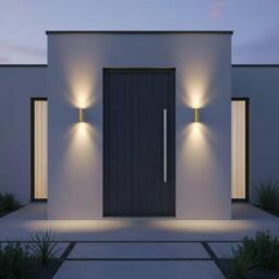 Rackhams 6 Watt LED Brass Up Down Outdoor Wall Light - thumbnail 3