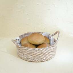 Rackhams Small Rattan Round Basket with Handles - 4 colours - Dark Brown - thumbnail 5