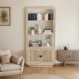 Rackhams Rayne Mango Wood Bookcase - Wood - 1 - 80cm x 35cm x 165cm (LxDxH) - thumbnail 5