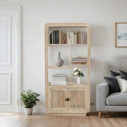 Rackhams Rayne Mango Wood Bookcase - Wood - 1 - 80cm x 35cm x 165cm (LxDxH)