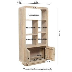 Rackhams Rayne Mango Wood Bookcase - Wood - 1 - 80cm x 35cm x 165cm (LxDxH) - thumbnail 6
