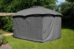 Rackhams Rio 3m x 3.65m Garden Gazebo with Curtains - Waterproof Dome Canopy - thumbnail 3