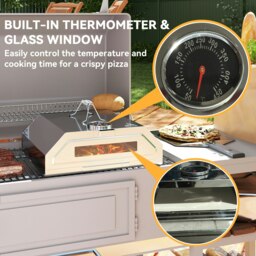 Rackhams Outdoor BBQ Pizza Oven with Thermometer for Gas/Charcoal BBQ Grills - thumbnail 4