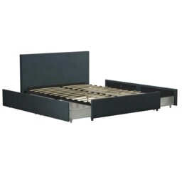 Rackhams Kelly Bed with Storage Fabric Navy - Double - thumbnail 2