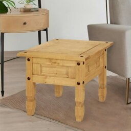 Rackhams Solid Pine Wood Side End Accent Table Natural Brown - thumbnail 6