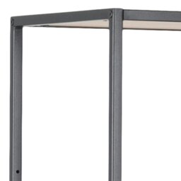 Rackhams Seaford Black Metal Large Asymmetrical Bookcase with 5 Oak Shelves - 1 - Black and Oak - Wood - thumbnail 6