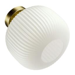 Rackhams Antique Brass Bathroom Ceiling Light with Opal Ribbed Glass Shade - thumbnail 5