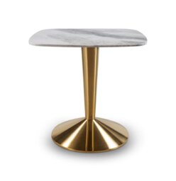 Rackhams Iona Small Square Dining Tables - Brass Brushed - Brass Brushed - Brown Marble - thumbnail 4