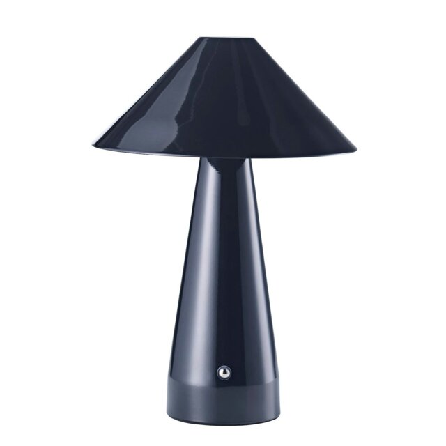 Rackhams Gloss Black Rechargeable Touch Dimmable Table Lamp with Matching Metal Shade - image 1