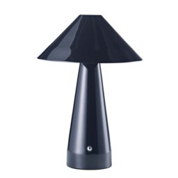 Rackhams Gloss Black Rechargeable Touch Dimmable Table Lamp with Matching Metal Shade - thumbnail 1