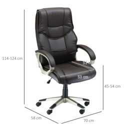 Rackhams Executive Office Chair Faux Leather Computer Desk Chair w/ Wheel Brown - Cream - thumbnail 6