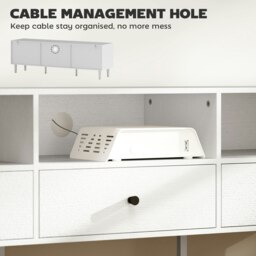 "Rackhams TV Unit, TV Cabinet for up to 75"", with Drawers, Shelves, White - Cream White" - thumbnail 5