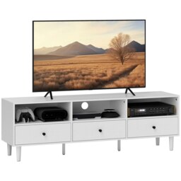 "Rackhams TV Unit, TV Cabinet for up to 75"", with Drawers, Shelves, White - Cream White" - thumbnail 3