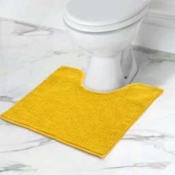 Rackhams Shaggy Noodle Pedestal Mat Antislip - Yellow - thumbnail 1