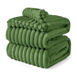 Rackhams Faux Fur Chunky Cord Blanket - Silver - thumbnail 2