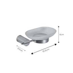 Rackhams Vitality Chrome Stainless Steel & Frosted Glass Wall Mounted Soap Dish - thumbnail 2