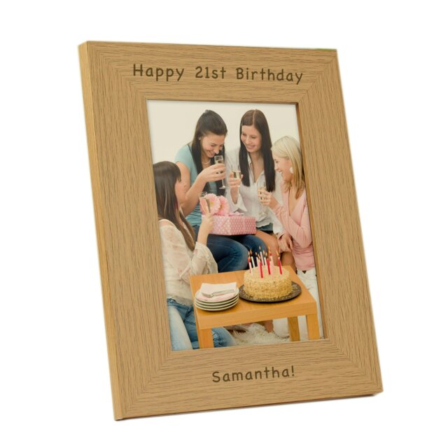 Rackhams Personalised 5x7 Potrait Wooden Photo Frame - image 1