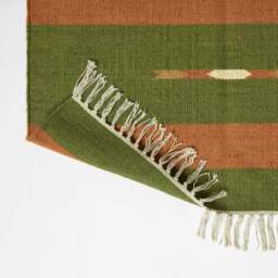 Rackhams Lundi Orange & Green Kilim Cotton & Jute Rug - 160 x 230 cm - thumbnail 6