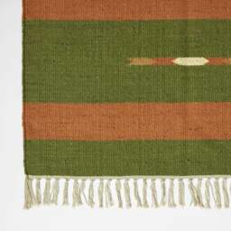 Rackhams Lundi Orange & Green Kilim Cotton & Jute Rug - 160 x 230 cm - thumbnail 4