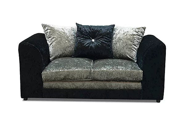 Rackhams Bella Living Room Furniture Range - Silver & Black - 2 Seater - image 1