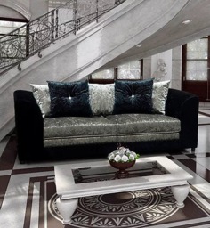 Rackhams Bella Living Room Furniture Range - Silver & Black - 2 Seater - thumbnail 6