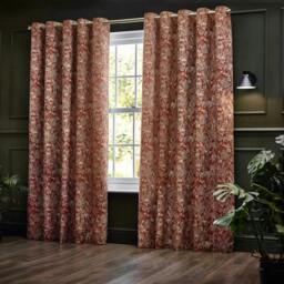 Rackhams Chenille Bengal Tiger Eyelet Curtains - Amber - 168cm x 229cm - Amber - 100% Polyester - thumbnail 2