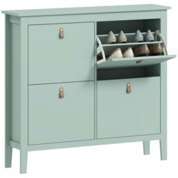 Rackhams 4 Drawer Shoe Cabinet with Flip Doors for Hallway, Entryway, Green - Green - thumbnail 2