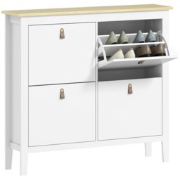 Rackhams 4 Drawer Shoe Cabinet with Flip Doors for Hallway, Entryway, Green - Green - thumbnail 6