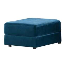 Rackhams Fernando Plush Velvet Footstool - Grey - thumbnail 3