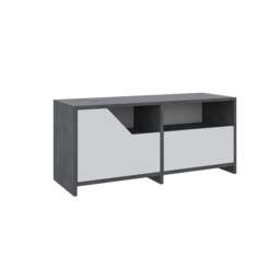 Rackhams Modern Nexus Shoe Cabinet 105(W) 2-Door Storage and Open Shelf Space Saver Engineered Wood Hallway - Mocha Grey - thumbnail 6
